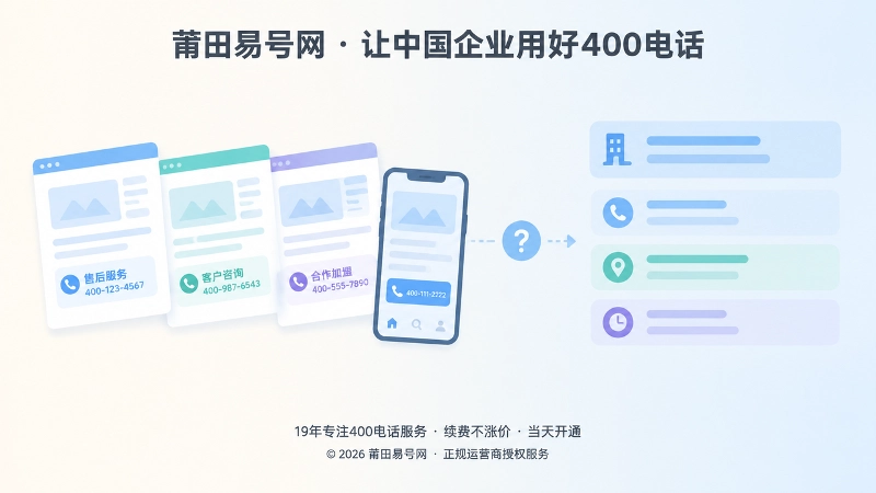 不同页面联系方式与服务描述不一致的对比示意图